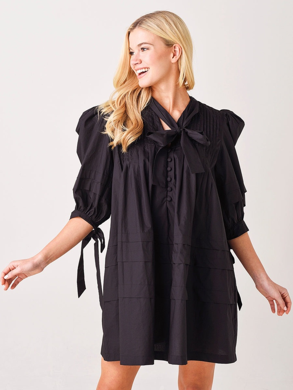 Hunter Bell Jenkins Poplin Puff Sleeve Dress
